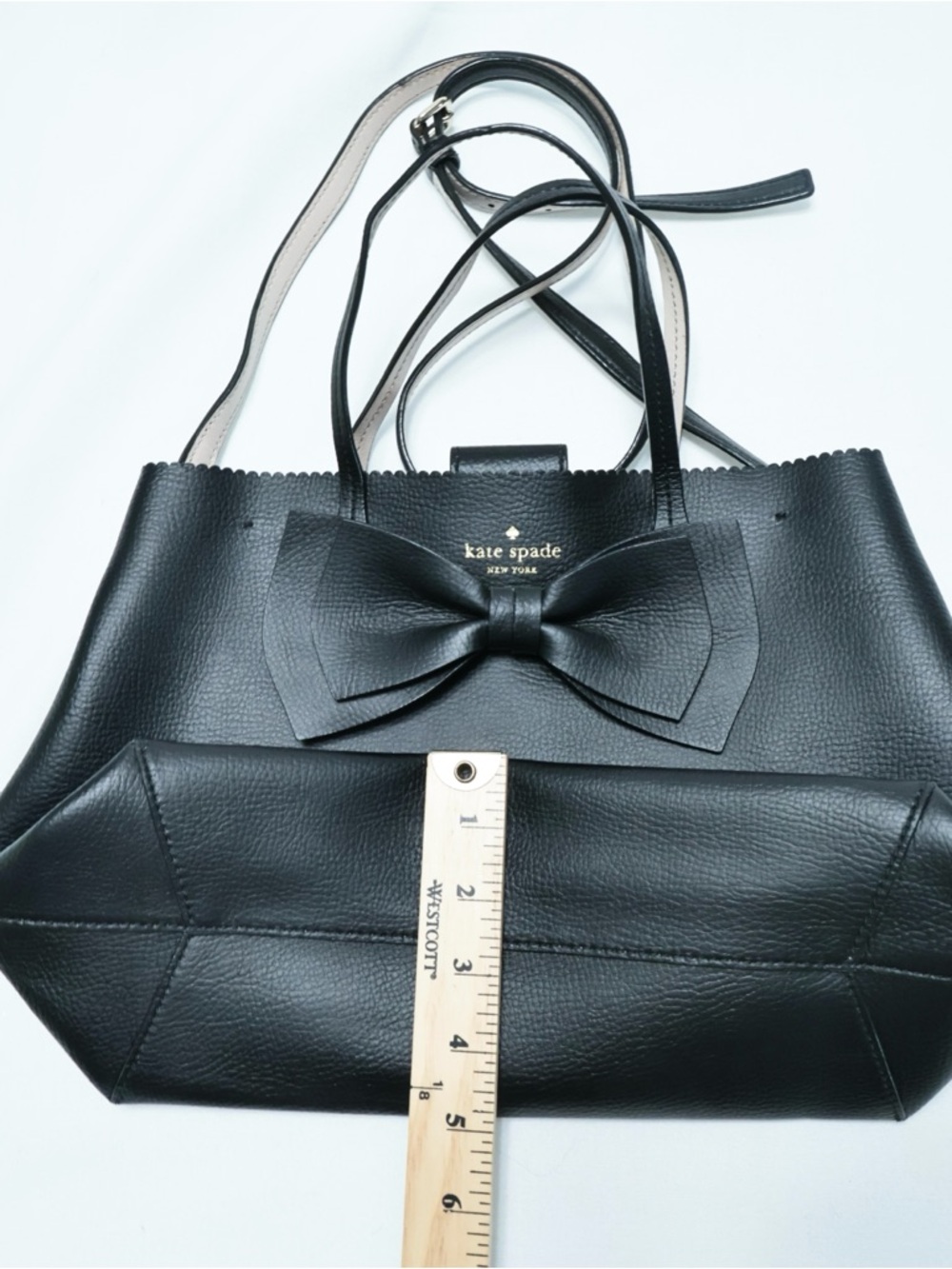 Kate Spade Vanderbilt Place Giorgia Satchel Bag Pebbled Black Leather Bow NWOT - Picture 14 of 16
